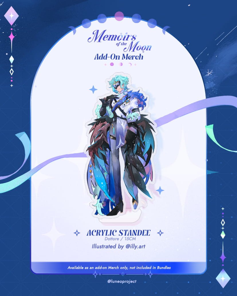 luneoproject's tweet photo. Please find the add-on merch design reveal โจ๏ธ
ADD-ON MERCH
Merch Type: Acrylic Standee
Artist: @/illy.art (IG)
.
.
.
.
.
#fanevent #faneventmy #genshinimpact #nodkrai #luneoproject https://t.co/Izm72CAbS7