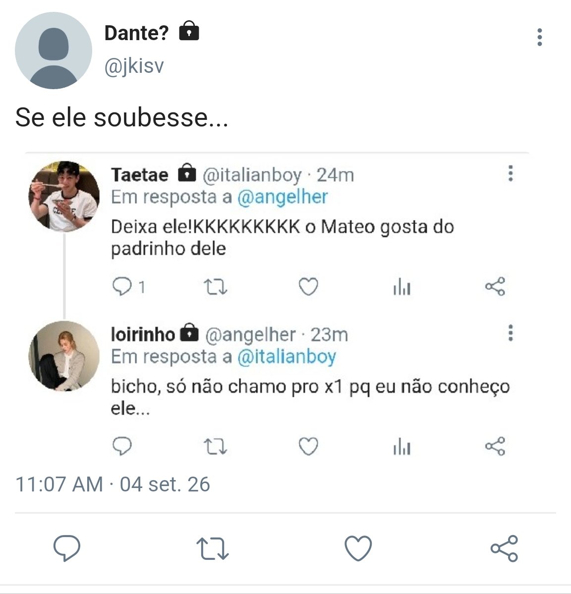 joonluvrm's tweet photo. #jikookau / #aujikook

Jimin após anos de terapia, lidando com a morte de Jungkook, estava melhor, comandava a joalheria que seu amado tinha deixado para si. mimava seu afilhado, voltou a viver, ainda com saudade, mas que não doía tanto.

Ou

Jungkook forja a própria morte. https://t.co/vtYHvpdiTl