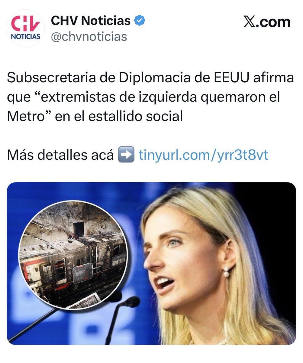 RepublicanoCh's tweet photo. Quien quemó el Metro?? Extremistas de izquierda, con participación de agentes cubanos y venezolanos. Nadie tiene dudas respecto a eso y EEUU tampoco. 
#Octubrismo #Comunistas https://t.co/N1nJKTAUgf