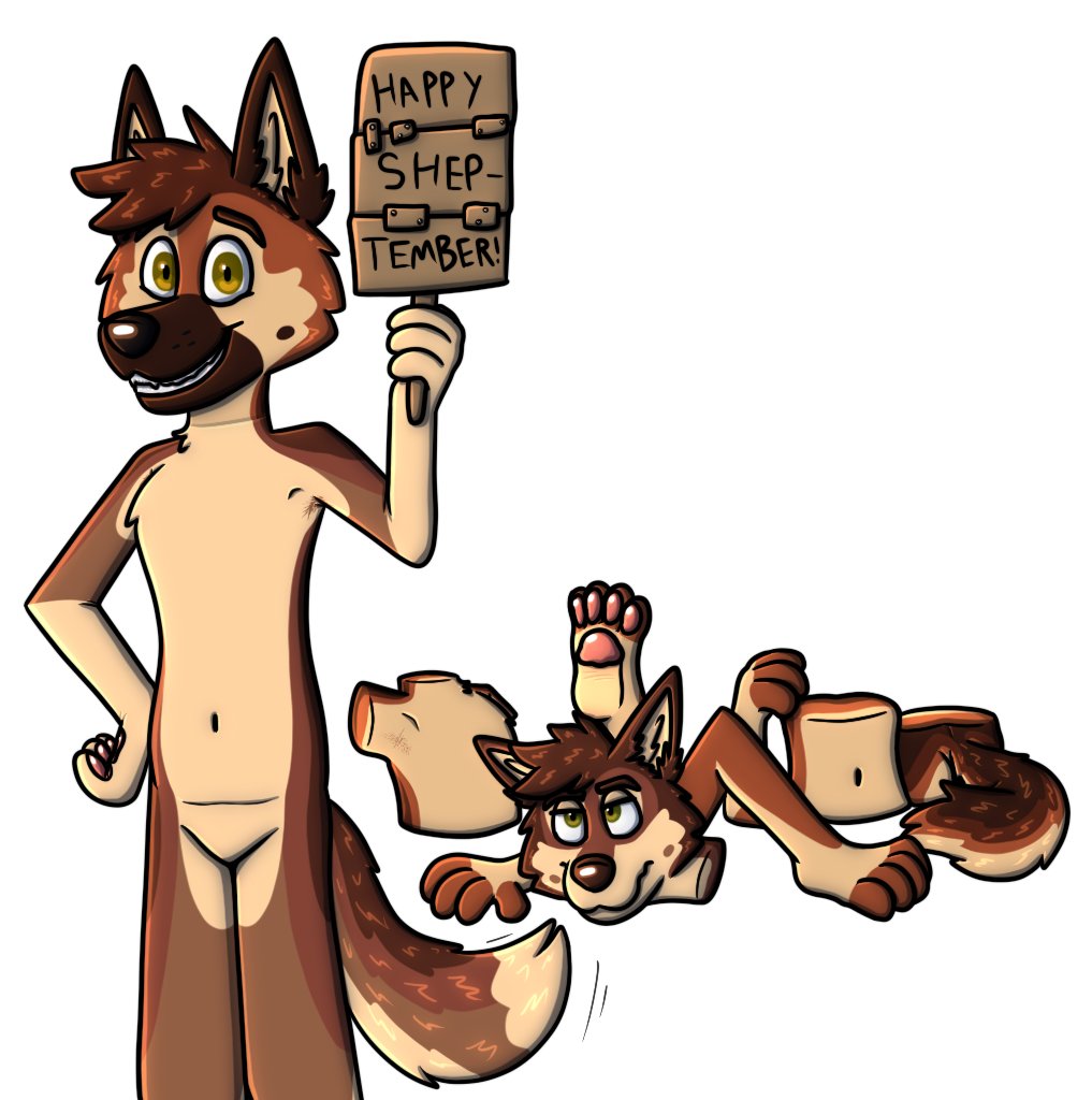 Gonzo1138_'s tweet photo. Happy #Sheptember everyone! A perfectly normal Kai is eager to show off his new sign... and I'm here to... "support" him!
(Give me back my body please!!) https://t.co/xuiNmdwRXF