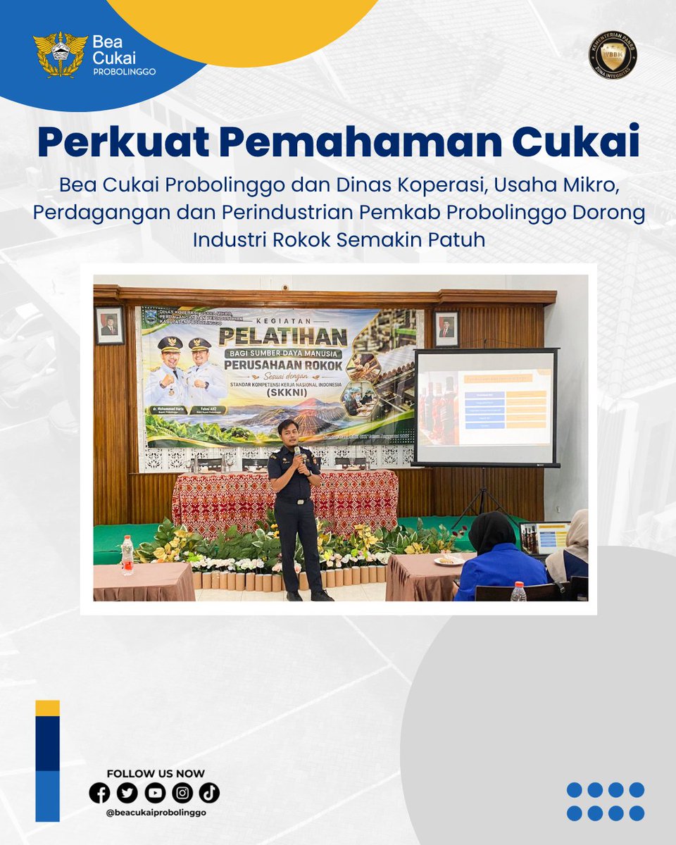 bc_probolinggo's tweet photo. Perkuat Pemahaman Cukai Bea Cukai Probolinggo dan Dinas Koperasi, Usaha Mikro, Perdagangan dan Perindustrian Pemkab Probolinggo Dorong Industri Rokok Semakin Patuh

Selengkapnya : https://t.co/VJrWxra8x0 https://t.co/zw38hNXUem