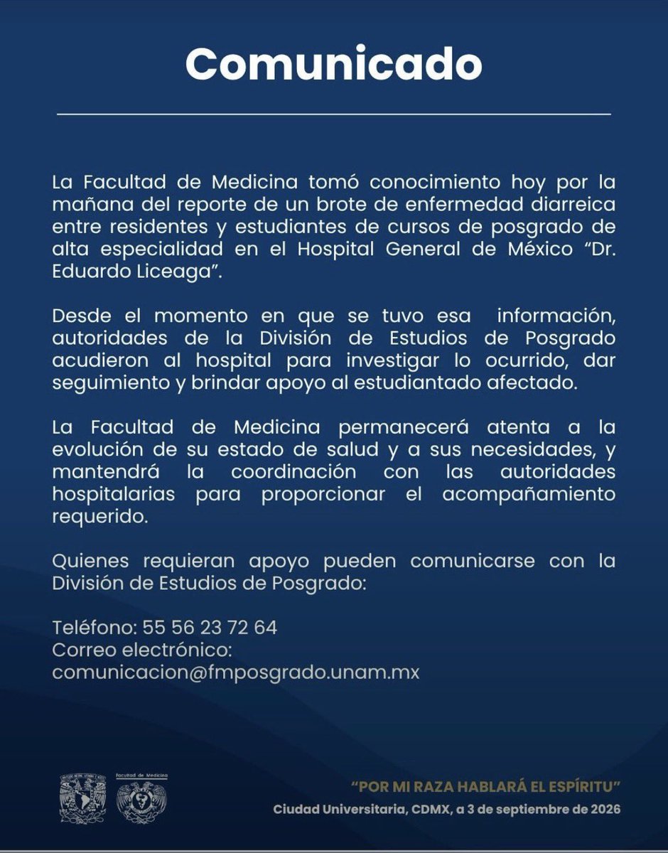 elisse2402's tweet photo. La @FacMedicinaUNAM durante décadas ha sido cómplice, por acción u omisión, de un sistema que normaliza la violencia física y psicológica y la explotación laboral de los residentes. Investigar es necesario, pero no suficiente: debe asumir su responsabilidad https://t.co/FTn8moHxKi