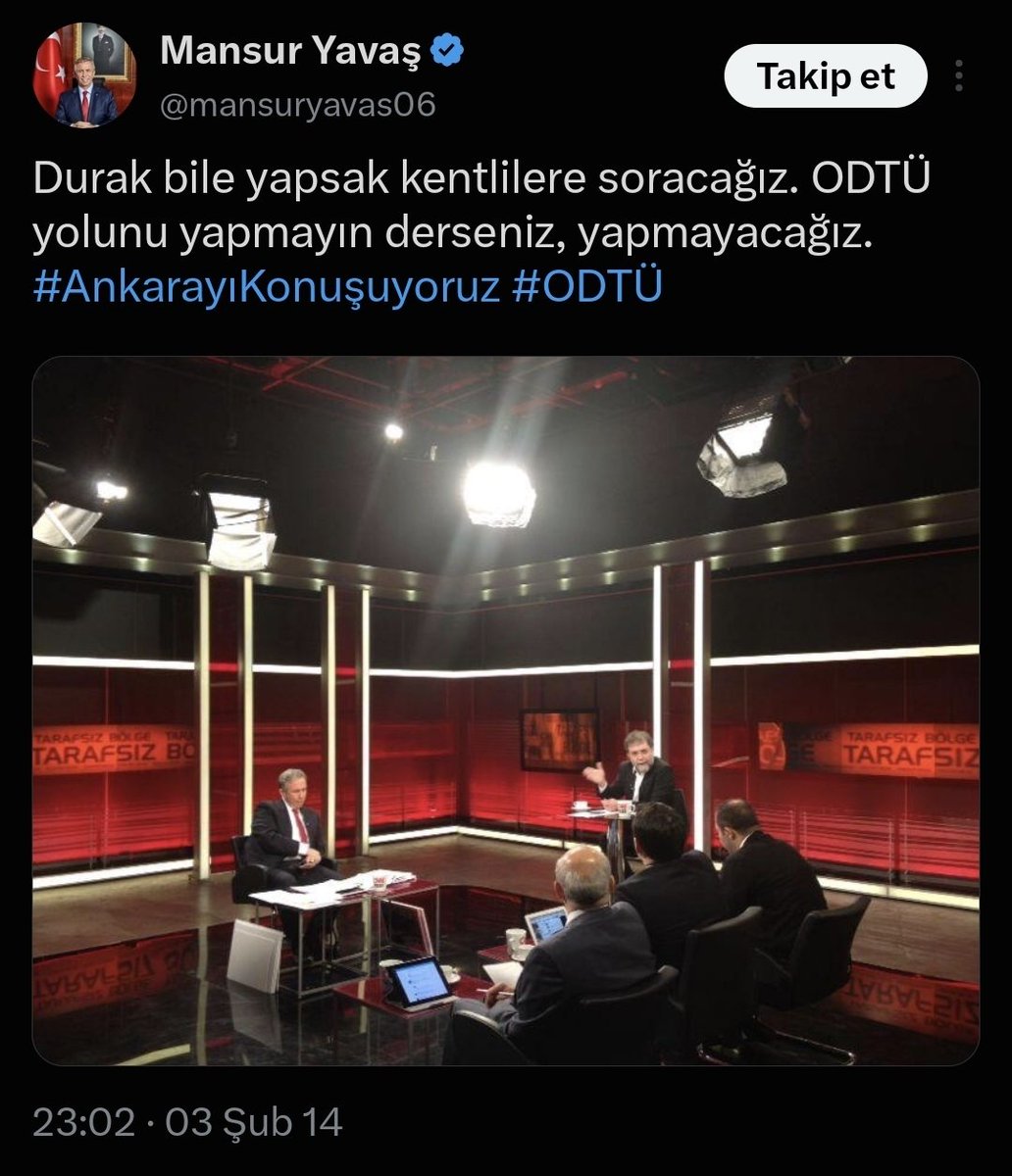 ToplumsalMht142's tweet photo. Bugünlerde ODTÜ’deki rant yolu projesi için gizlice iş makinelerini çalıştıran Mansur Yavaş’ın 2014 yılında yaptığı paylaşım dikkat çekti. https://t.co/vIeLAGycSD