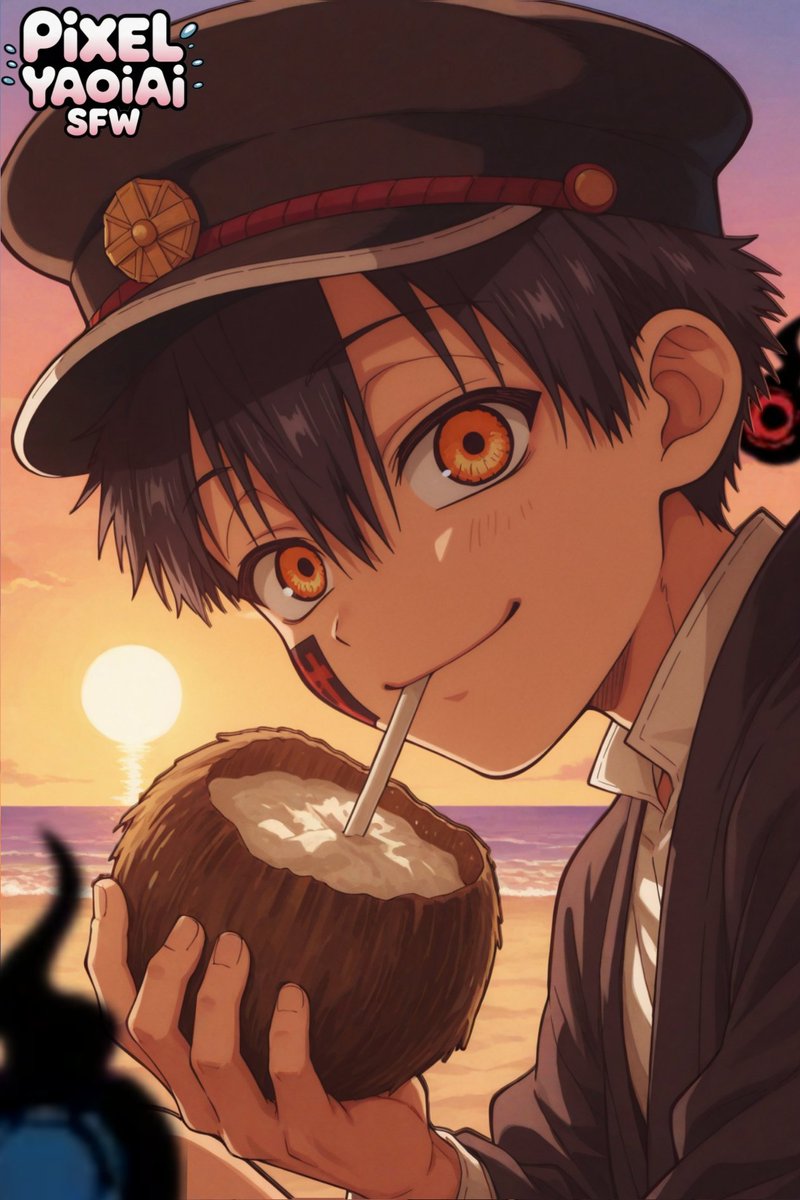 PixelYaoiSFW's tweet photo. 🥥 A short moment of rest to begin a double adventure!

#TsukasaYugi #TBHK #ToiletBoundHanakoKun #AIart #SFW https://t.co/jzyz0FGO5R