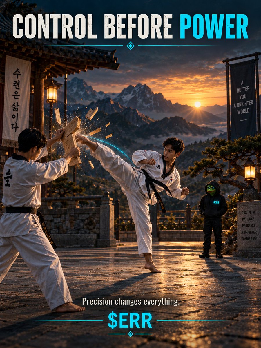 ErrorGlitchSol's tweet photo. Power gets attention.
Control decides where it goes.
Precision, timing, discipline.
Happy International Taekwondo Day. 🥋
$ERR https://t.co/npMvydPAlI