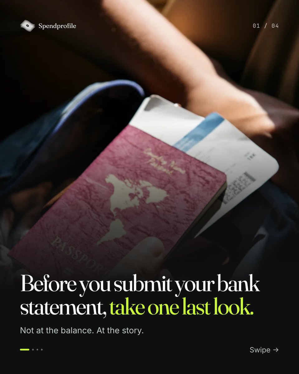 usespendprofile's tweet photo. Before you submit your bank statement, do you understand the story it tells?

Your statement reveals your income, spending, commitments.

Spendprofile turns it into clear insights, so you understand it before anyone else does.

#Spendprofile #FinancialLiteracy https://t.co/bAnL9DmHhF