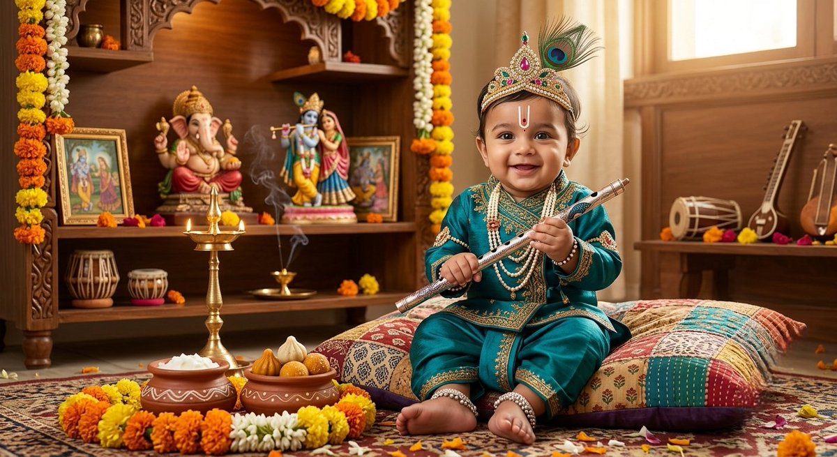 Msoumen_'s tweet photo. ভাগ্নে is Rock 🤟 🧿🧿 ​

#JanmashtamiLook #LittleKrishna #BalGopal #HappyJanmashtami #MakhanChor #KanhaLook #BabyKrishna #NephewLove #MamaVagna #FestiveVibes https://t.co/3F5uaMVSo3