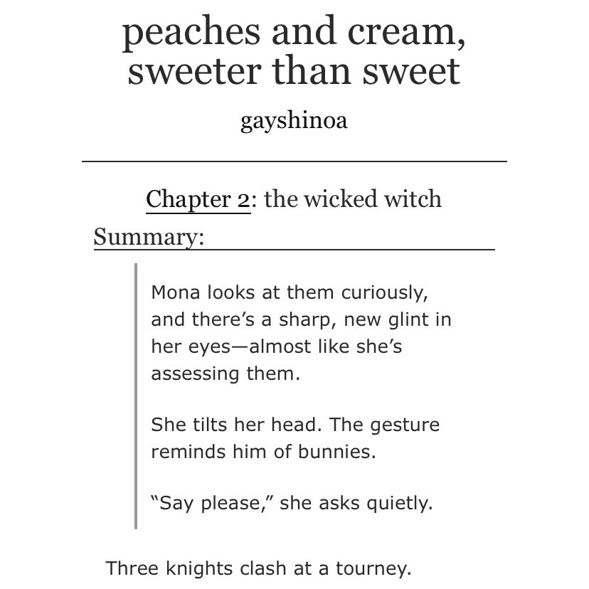 gayshinoa's tweet photo. — genshin impact
— scaramona, lohenmona, kazumona
— 15.6k words | chapter 2
— rated E

the second chapter of “peaches and cream” is here! lots of mona pampering, romantic flashbacks, and perfume appreciation ahead!

link ↓ https://t.co/4P7jQFgNNW