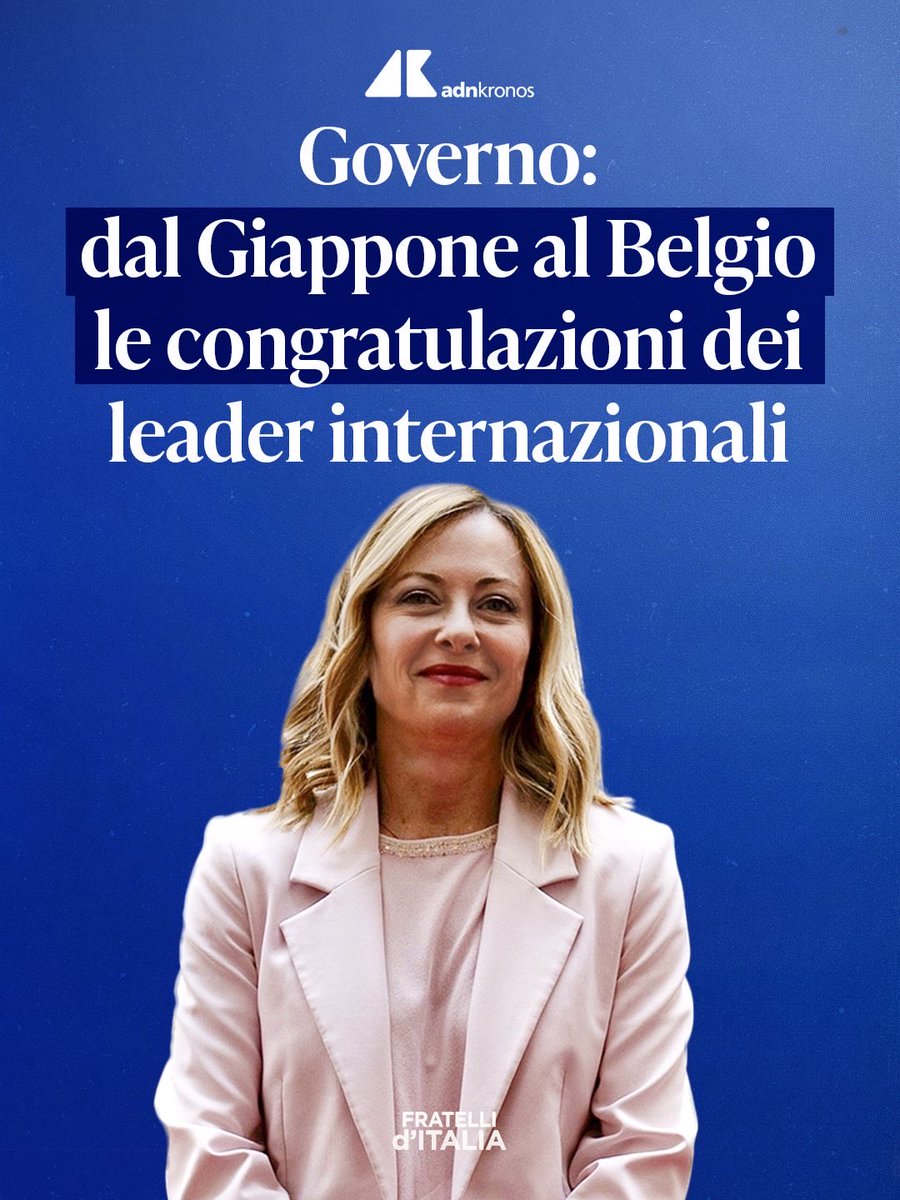FratellidItalia's tweet photo. Dal Giappone al Belgio, fino all’Azerbaigian, arrivano le congratulazioni dei leader internazionali a Giorgia Meloni. Parole che riconoscono l’autorevolezza del nostro Presidente e la stabilità che il suo Governo ha saputo garantire alla Nazione.

Oggi l’Italia è più forte e rispettata nel mondo.