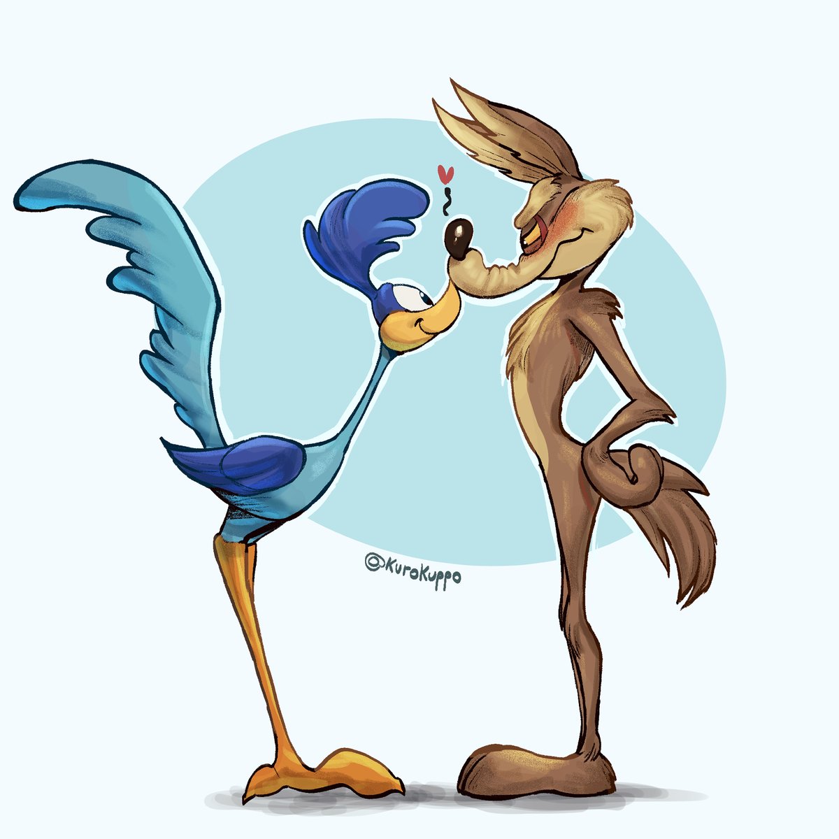 Kurokuppo's tweet photo. watched the Coyote vs acme movie- is this what they call  "enemies to lovers" or something ?
#coyotevsacme #sketch https://t.co/F1RUeKa6GZ