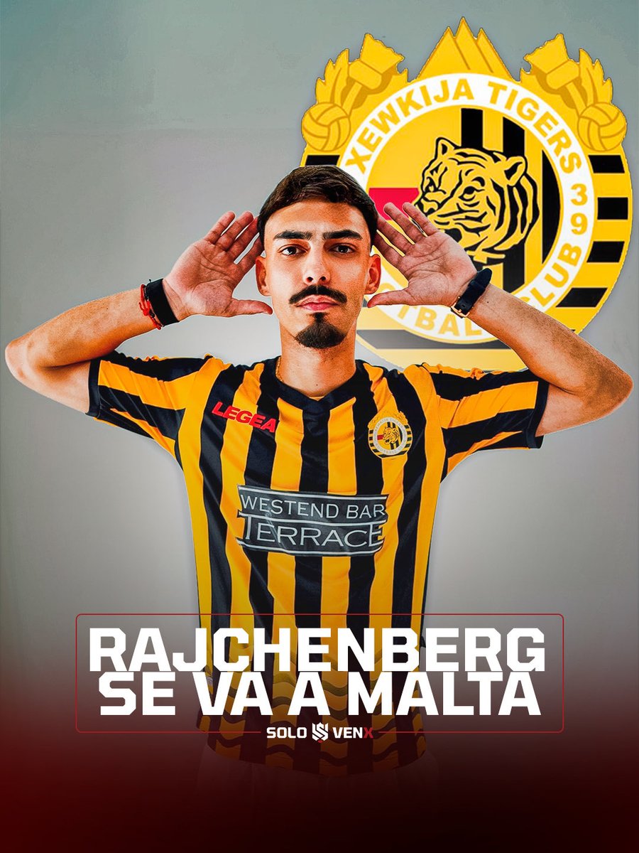 SOLOVENEX_'s tweet photo. #OFCL | David Rajchenberg fue anunciado como jugador del @xewkijatigers de la primera división de #Malta. 🟡🇻🇪
El atacante caraqueño arriba tras sus etapas en: Pogon Szczecin, Rayo Majadahonda, Palmese, Granada (filial) entre otros.
📁 • Firma por un año y lucirá el #77. #SVX https://t.co/7lR2MA2Kma