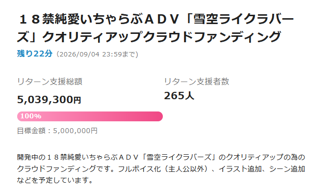 momoiro_tanzaku's tweet photo. 純愛いちゃらぶＡＤＶ
「雪空ライクラバーズ」
クオリティアップＣＦ
無事達成しましたー！
沢山の支援ありがとうございますーー！！！！ https://t.co/EKjxhf5Onm