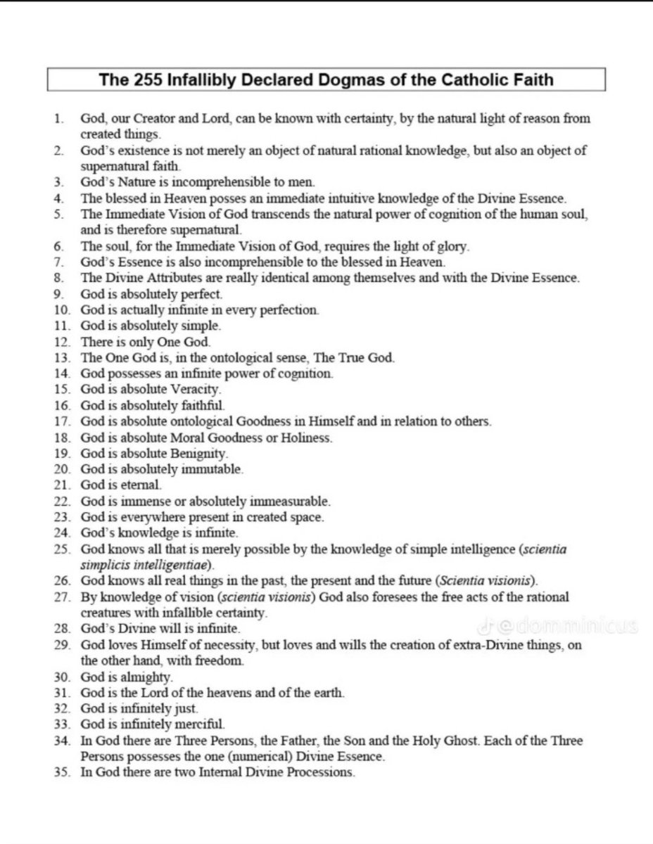 Emma506131772's tweet photo. The 255 dogmatically defined dogmas of the catholic church

But wait, catholic doctrines are unbiblical..... 😏 https://t.co/sqJntLdYSR