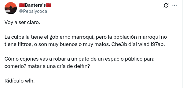 Fuck_Chomos271's tweet photo. Entre mares de propaganda hechos con IA, algunos ciudadanos marroquíes reconocen las barbaridades que se están cometiendo en Ceuta, admitir la culpa de su gobierno ya lo hace más honrado que todos sus ministros. https://t.co/EDCEKXFP3B