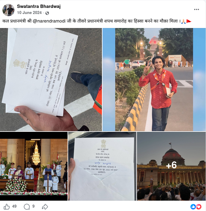 free_thinker's tweet photo. Swantantra Bhardwaj was even invited to Modi's swearing in ceremony. https://t.co/nfrrdFryIJ