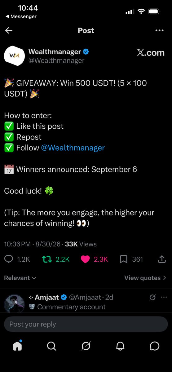itsxireen's tweet photo. @Wealthmanager Done all the tasks! Thank you @Wealthmanager ❤️ Manifesting my first 100$ win https://t.co/F0b7cd4RJ7