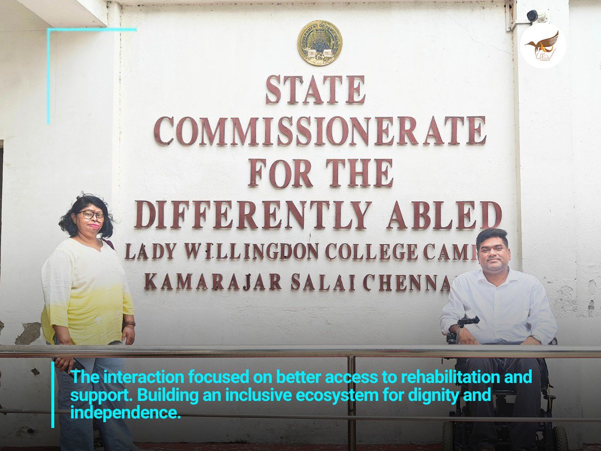 StopAcidAttacks's tweet photo. We had the privilege of meeting Tmt. M. Laxmi, IAS, Commissioner for Persons with Disabilities, Tamil Nadu, for an important and encouraging conversation on strengthening disability inclusion and support systems across the state.

The discussion focused on understanding the existing ecosystem, identifying gaps in access to rehabilitation, assistive support, healthcare, opportunities and other essential services, and exploring ways to build a stronger and more coordinated support network for persons with disabilities.

The Commissioner’s encouraging response and openness towards strengthening support systems across Tamil Nadu marked an important step towards creating a more accessible, inclusive and equitable ecosystem. The possibility of collaboration with @amarseva, along with government and rehabilitation stakeholders, can further contribute towards creating greater access to support and opportunities.

The interaction also highlighted the importance of a structured, state-wide approach to disability inclusivity, one that brings together identification, access, rehabilitation, empowerment and continued support. 

For us, meaningful inclusivity goes beyond accessibility. It is about creating systems where every individual is valued, supported and empowered to participate with dignity and move towards greater independence.

One conversation can open a door. Together, we can work towards making those doors accessible to all. ❤️

#chhanvfoundation #disabilityinclusion #tamilnadu #accessibility #inclusivity