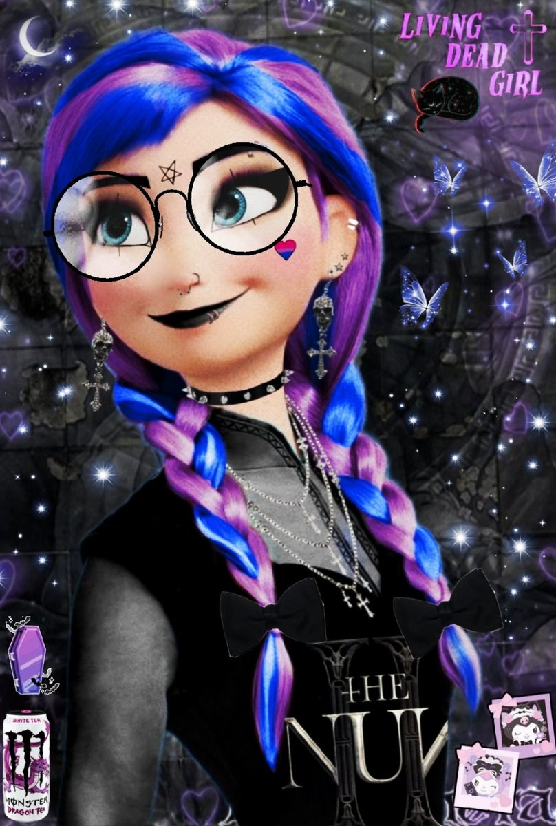OberitaRiki's tweet photo. New PFP and Banner!<3
👧🏻💜💙🖤❤️‍🔥🤘🏻🎸✡️🔥✨✨
(Blue and purple gothic Anna PFP &amp; Black metal banner)
.
#newprofilepic #newbanner #blueandpurplegoth #blackmetal #trvekvlt #cute #pretty #frozenanna #princessanna #bandlogos #picsart #tradgothmakeup #tradgoth https://t.co/S1iFYlHjxU