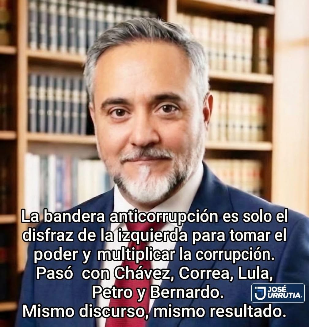 JoseUrru89's tweet photo. La narrativa anticorrupción de la izquierda es el anzuelo perfecto:

​🚩 Prometen limpiar el Estado.
🚩 Toman el poder.
🚩 Multiplican la corrupción.

​Pasó con Chávez, Correa, Lula, Petro y Arévalo. La historia se repite.

#Política
#Guatemala https://t.co/pov7TYp98O