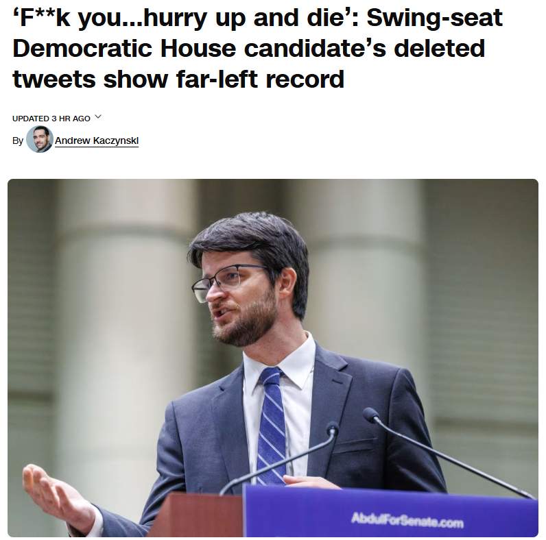 RNCResearch's tweet photo. Democrat William Lawrence - running for Michigan's 7th congressional district - not only wished for death upon lawmakers, but wants to abolish police, prisons, and borders.

These are his own words.

Lawrence is too extreme and too dangerous to represent Michiganders. https://t.co/h0AZEoYDDs