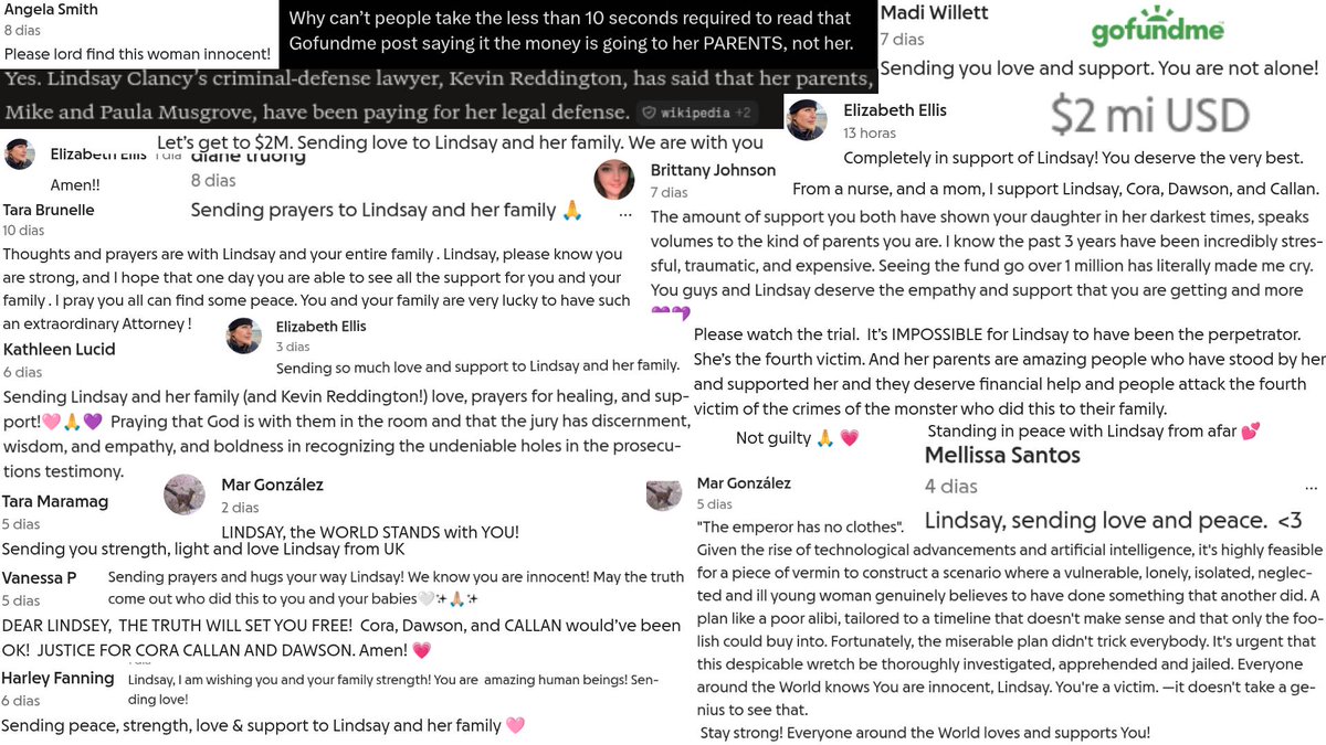 GabrielFAlves_'s tweet photo. @infinitecress @95GTFour @custardlake Her parents are paying her lawyer; and her GoFundMe supporters explicitly acknowledge that she is the main beneficiary. They are explicitly framing Lindsay as the victim of a conspiracy.

"It's for her parents" is a lie based in dishonest semantics. https://t.co/AeemUBhcqK
