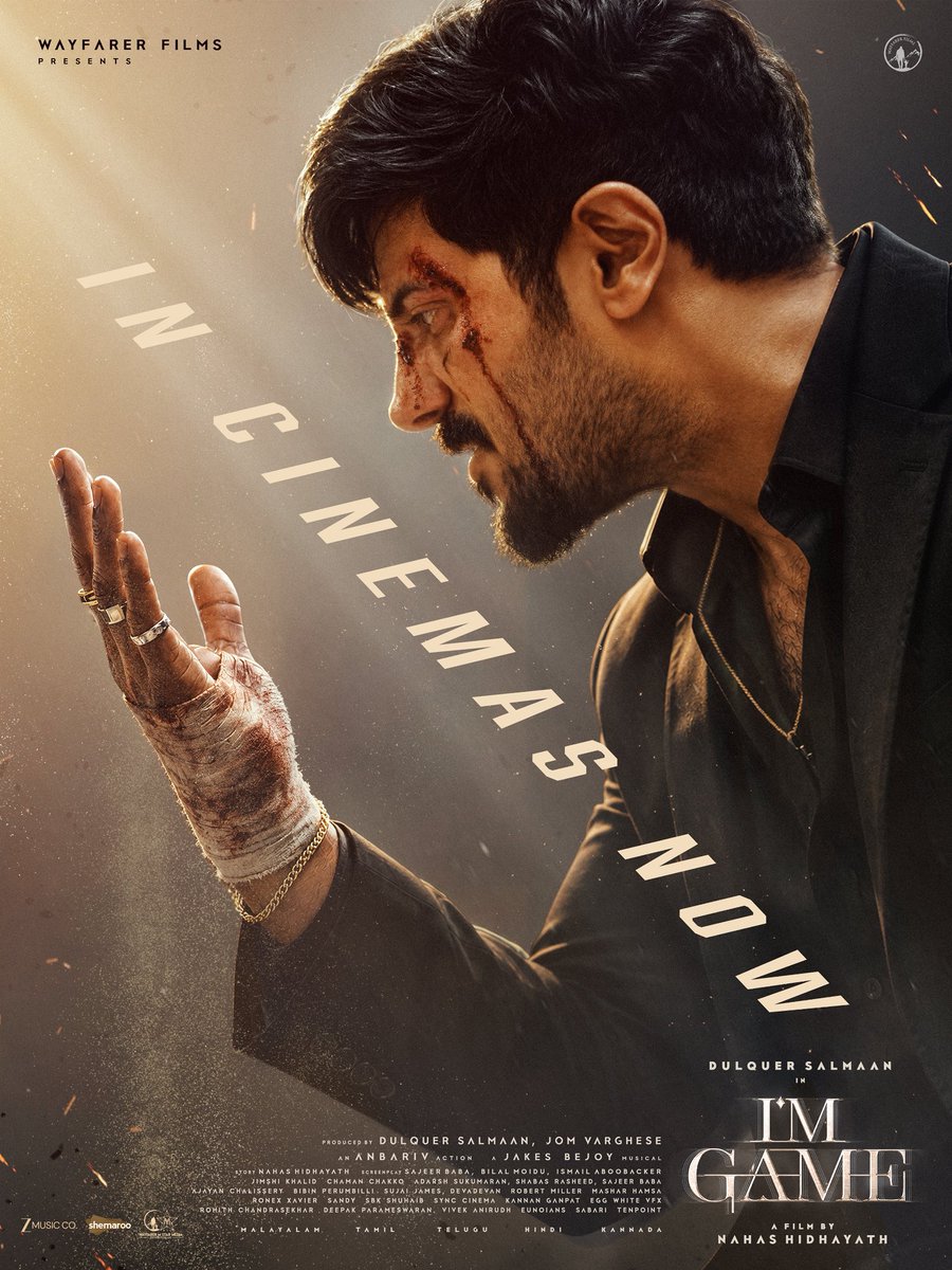 dulQuer's tweet photo. Level up your weekend! Experience the fantasy, the fight, and the fury of I'm Game in theaters today. Book your seats now! 🎟️🔥 💫#ImGame 

​@dulQuer  @NAHASKh1 @VarghesePepe @am_kathir @iamSandy_Off @DirectorMysskin @11Lohar @samyukthavv @anbariv @jakes_bejoy @ImGameMovie @DQsWayfarerFilm @zeemusicsouth @ZeeMusicCompany #DulquerSalmaan #NahasHidayath
#ImGame  #WayfarerFilms