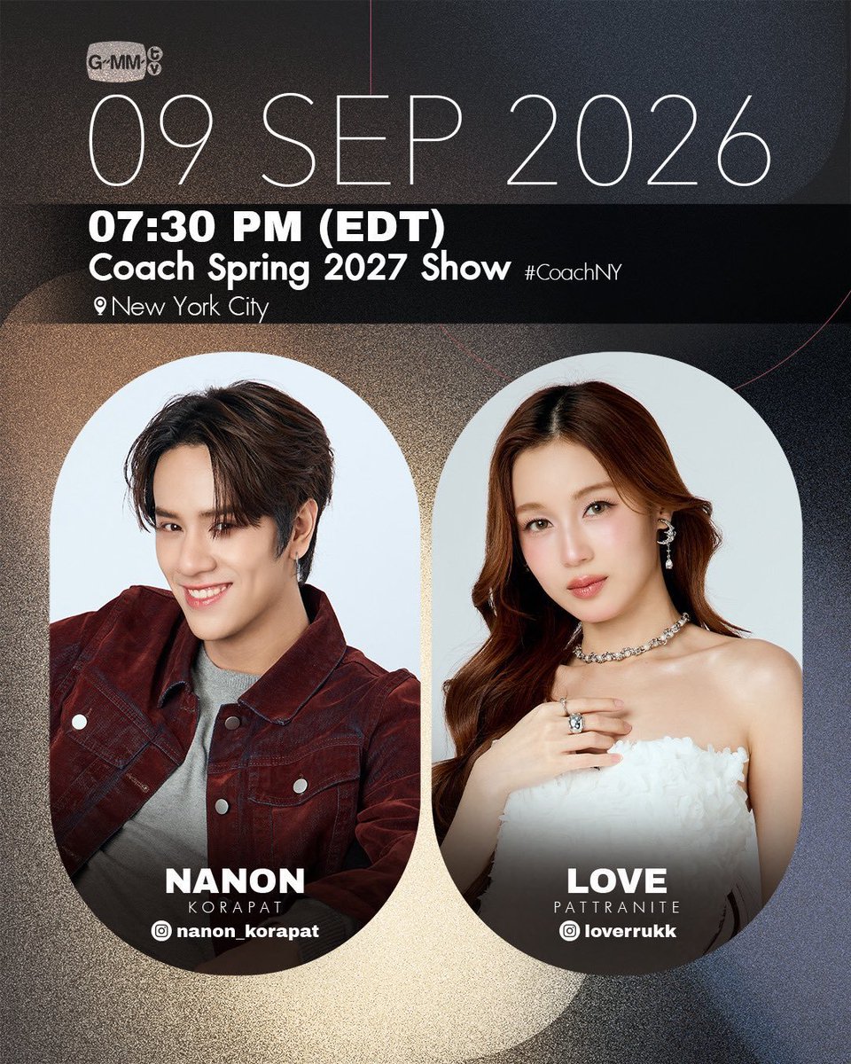 0n9sa's tweet photo. ppg+1 x fashion week debut!

sep 26, 2023 - tontawan x Dior 🇫🇷
oct 6, 2025 - prim x Miu Miu 🇫🇷
sep 9, 2026 - love x Coach 🇺🇲

our view NEXT!!

(view already attends DG beauty event in 🇮🇹) https://t.co/4mdLa2F5K9