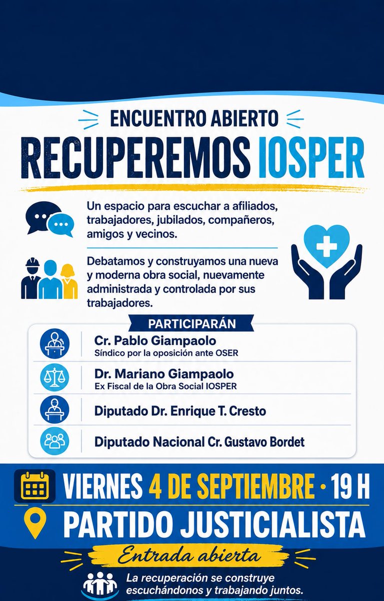 lanotadigital's tweet photo. Encuentro abierto #IOSPER #OSER @MarianoGiampa https://t.co/eM4tdRV0m8
