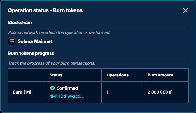 TheWhatIFEffect's tweet photo. What if transparency wasn’t just promised, but proven on-chain? 🔥

As announced, 2,000,000 $IF tokens have just been permanently burned openly and transparently for the entire #WhatIF community. 🫡

✅ Lower circulating supply
✅ Publicly verifiable
✅ Commitment delivered

Every action strengthens the mission. Every burn shapes the future of #TheWhatIFEffect. 💜

Here is the proof 👇
https://t.co/I5UjR2OfRb

What if this is only the beginning? 🚀 #Solana #PumpFun