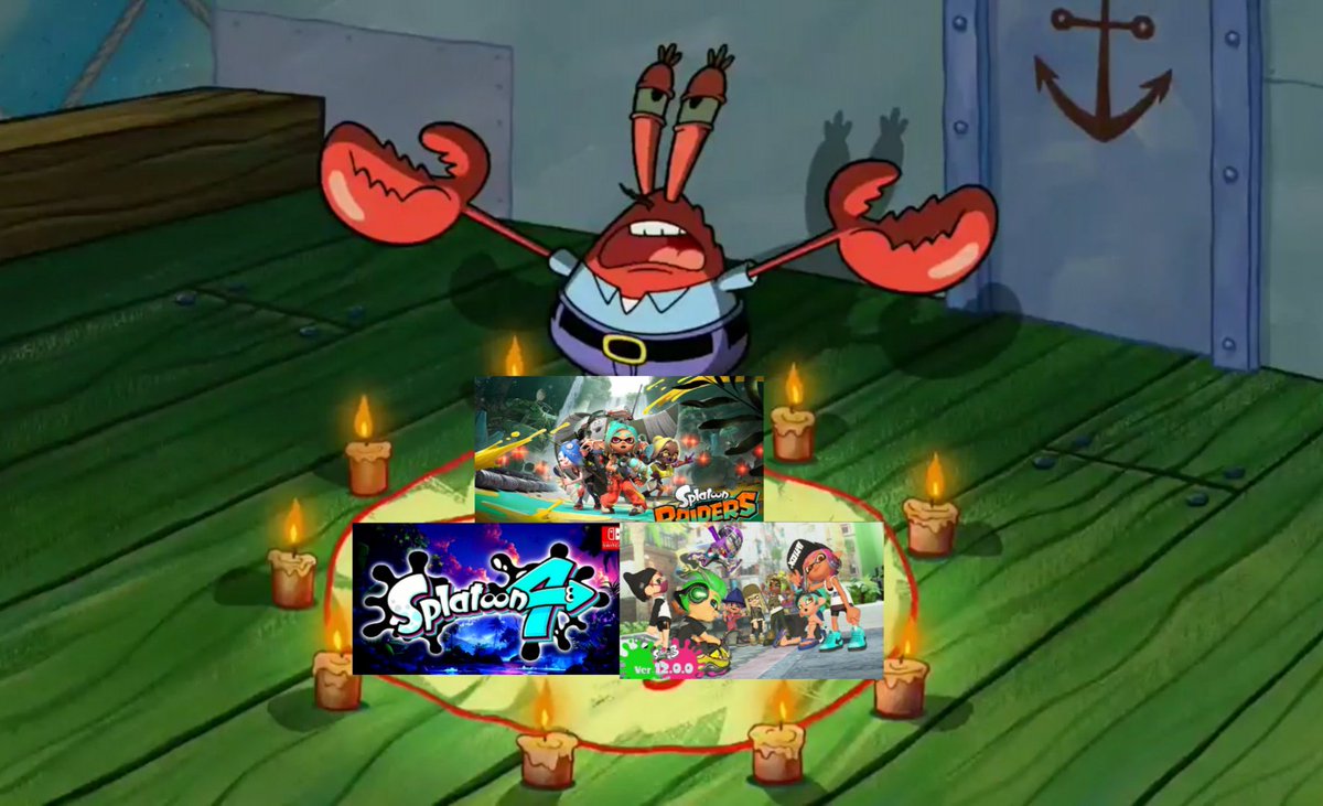 SwitchySh4rky's tweet photo. ON EVERYONE'S SOULS, WE'RE GETTING SPLATOON RAIDERS DLC, SPLATOON 3 VER 12.0.0, OR SPLATOON 4 NEXT WEEK 🗣 https://t.co/j2WxmoW4zV