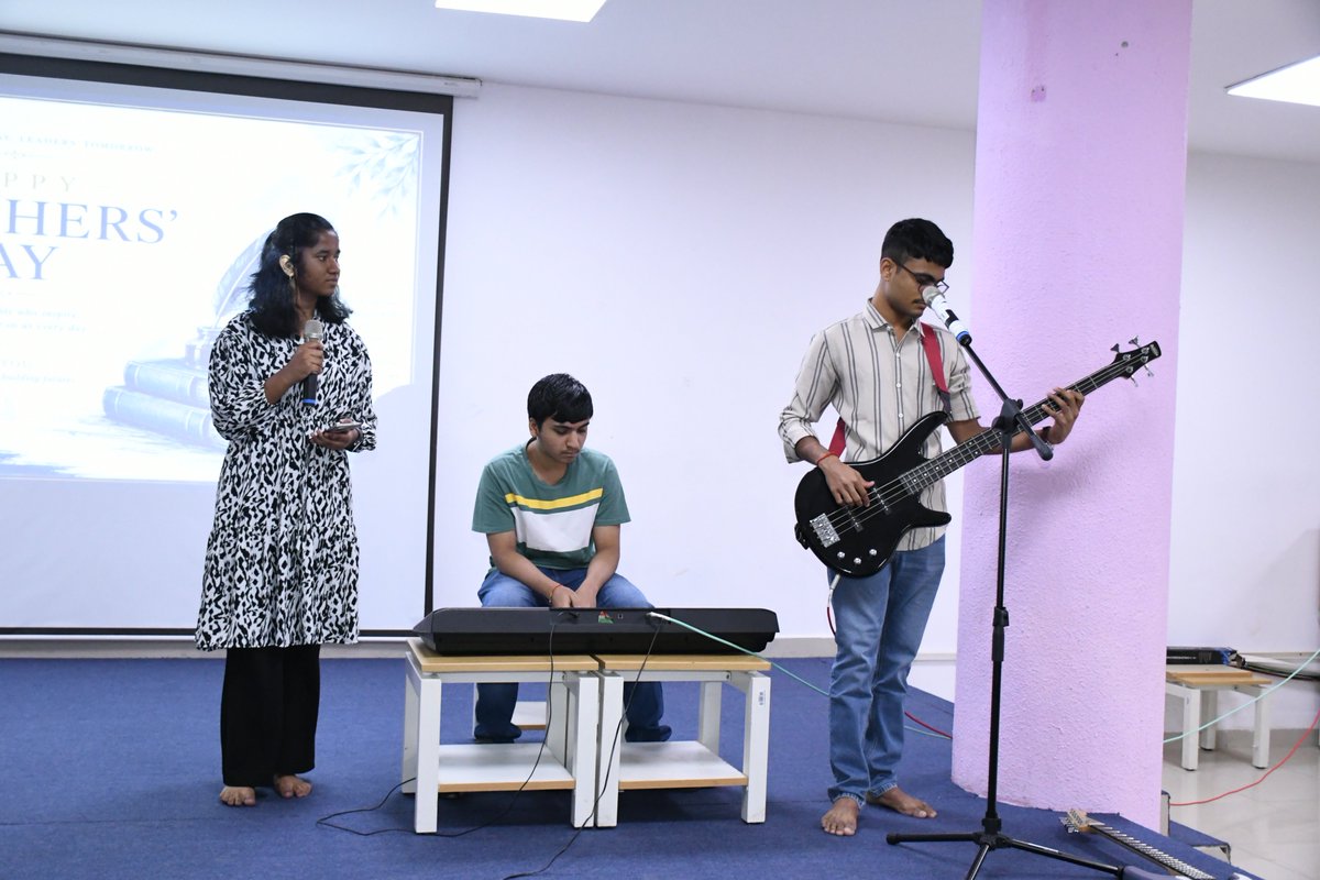 IIITB_official's tweet photo. Teachers’ Day Celebrations at IIIT-Bangalore (Extension Campus) on 4th September 2026.
We thank all the students for making the celebration special and memorable!
.
.
#IIITB #IIITBangalore #TeachersDay #TeachersDay2026 #Celebration #StudentLife #CampusLife #Gratitude #Education https://t.co/VNWNSrD5dH