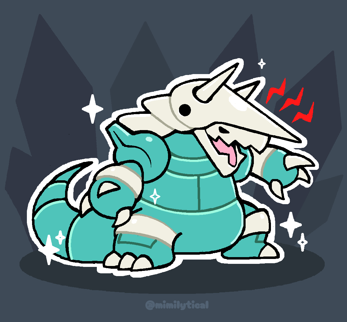 Mimilytical02's tweet photo. Shiny Aggron doodle 
for smrsolstiice over #Vgen https://t.co/nDZEq4p0X7