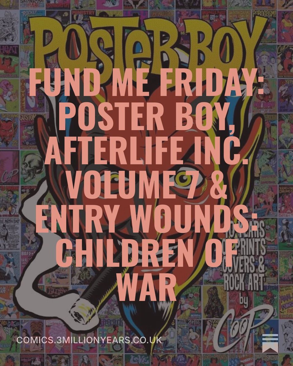 michaeljnimmo's tweet photo. New comics crowdfunding, including the live project is Poster Boy - 40 Years Of Prints, Covers and Rock Art by Coop on Zoop, and upcoming on Kickstarter is Afterlife Inc. Volume 7 and Entry Wounds: Children Of War.

https://t.co/veL88QhhUn

#Crowdfunding #Kickstarter #Zoop https://t.co/oCd0M4aHvg