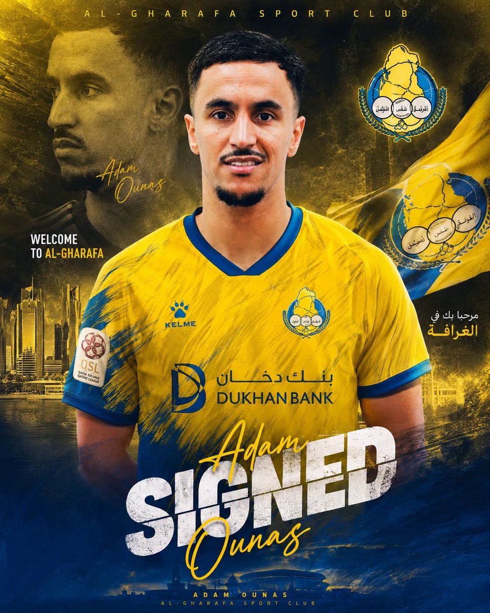 Aminemorro's tweet photo. اللاعب الجزائري آدم وناس ينضم إلى نادي الغرافة القطري لمدة موسم واحد قابل للتجديد . https://t.co/dZBviDfW8w