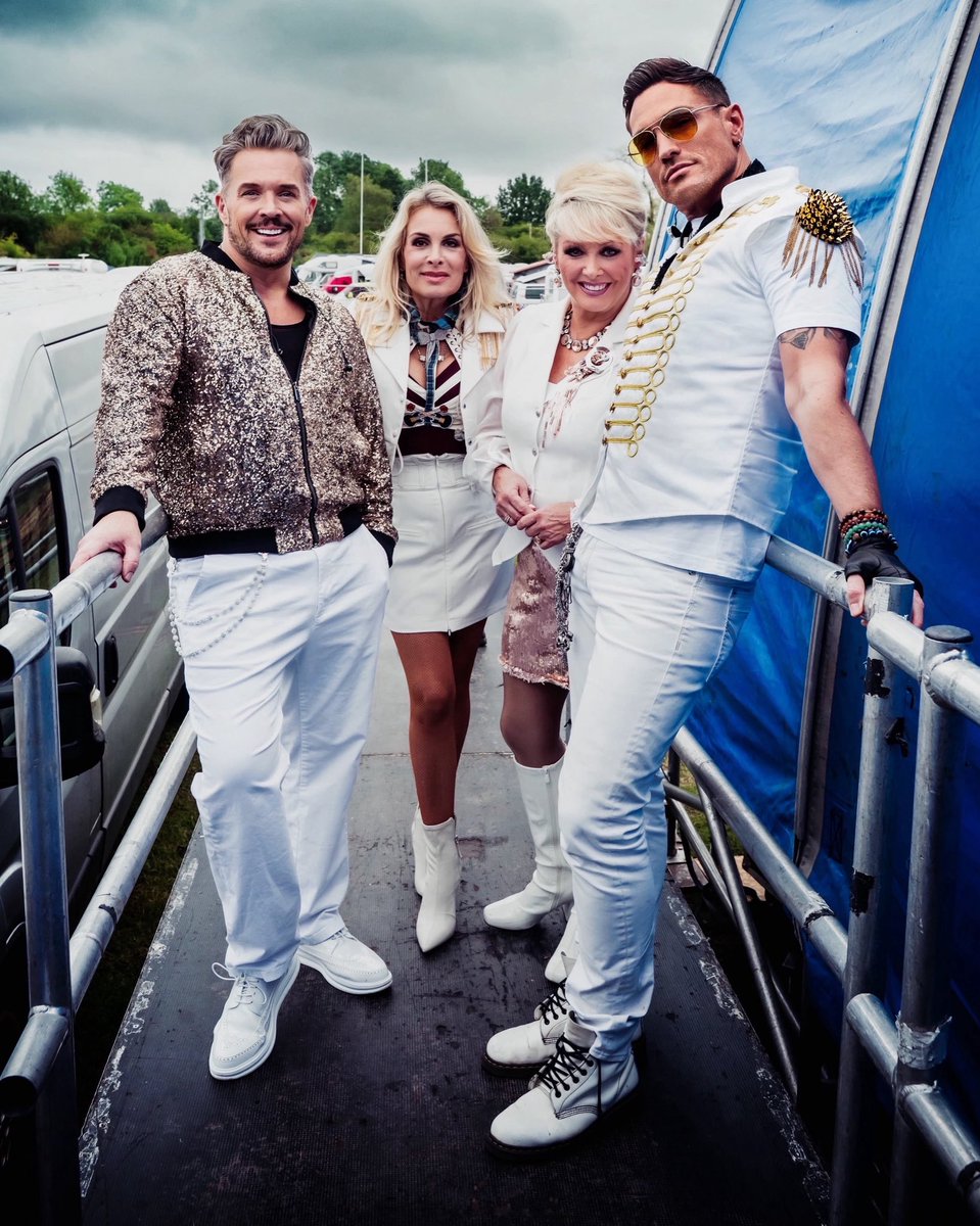 NikkMager's tweet photo. Lots of exciting gigs coming up this year! 2 years together with this crazy lot and still going strong! @TheFizzCMJ 

💙 💛 ❤️ 💚 

#gigs #live #festivals #thefizz #bucksfizz https://t.co/A7ESMVh9Sq