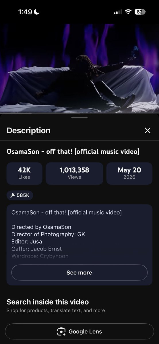 guapv2's tweet photo. OFF THAT (MUSIC VIDEO)- OSAMASON 

1 MILLION VEIWS 👑 https://t.co/pe8LHTzJgT