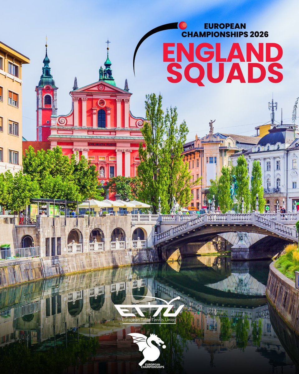 TableTennisENG's tweet photo. European Championships 2026: England squad announced 🏴󠁧󠁢󠁥󠁮󠁧󠁿👀🏓

See who has been selected for the European Championships in Slovenia next month, with singles and doubles titles to be won and a huge name back in the England squad 💪 https://t.co/UohHBk6NCS