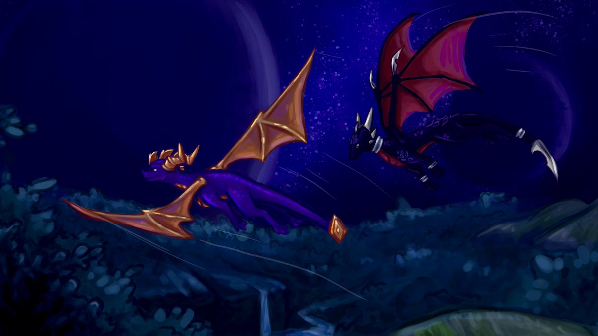DragonsAblaze's tweet photo. Happy Spyro Community Day! First one we’ve had with a brand new game!!! Twilight Forest was always my favorite level, so I drew it

#SpyroCommunityDay
#spyro
#spyrocommunityday https://t.co/oQYl8Se6aV