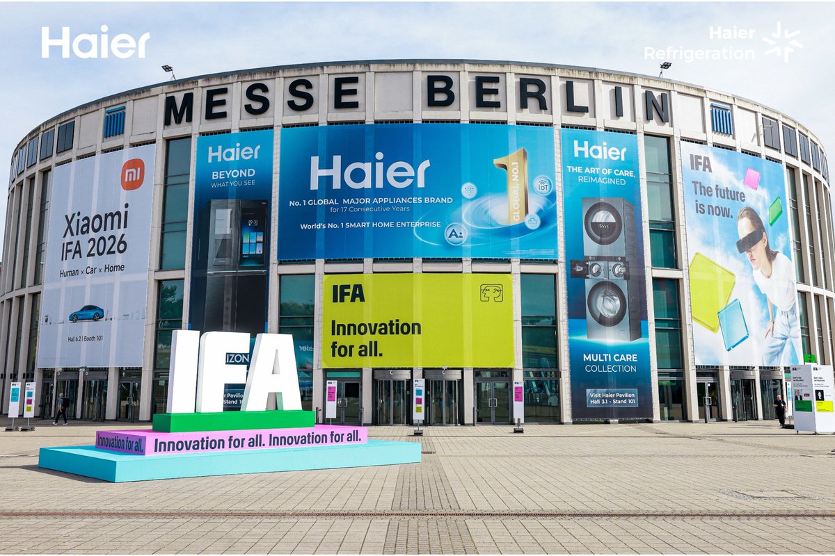 haierfresh's tweet photo. 🚀 Day 1 at #IFA2026

Visitors got an up-close look at Haier Refrigeration’s latest innovations, where AI-powered food care meets next-generation cooling solutions and the future of freshness unfolds.

And this is only the beginning! ✨ #WhereFreshnessMeetsAI https://t.co/wGJTbmt95Y