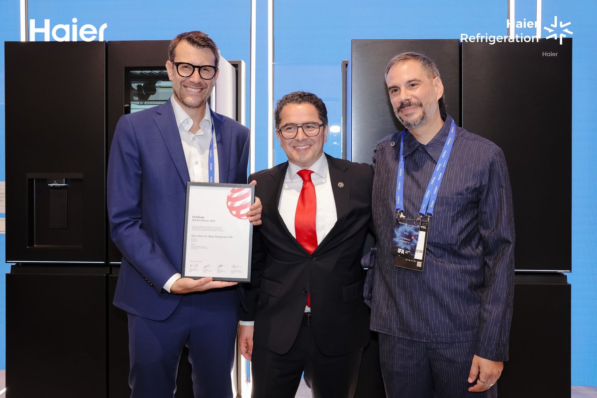 haierfresh's tweet photo. 🚀 Day 1 at #IFA2026

Visitors got an up-close look at Haier Refrigeration’s latest innovations, where AI-powered food care meets next-generation cooling solutions and the future of freshness unfolds.

And this is only the beginning! ✨ #WhereFreshnessMeetsAI https://t.co/wGJTbmt95Y