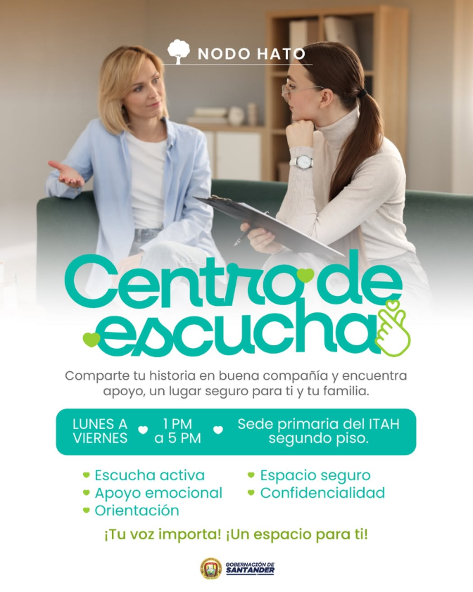 ESEHMB's tweet photo. 💚¡Tu voz importa!
El Centro de Escucha te ofrece un espacio seguro y confidencial para compartir, recibir apoyo emocional, orientación y escucha activa. 🫂
📅 Lunes a viernes
🕐 1:00 a 5:00 p. m.
📍 Sede primaria del ITAH, 2.º piso
#CentroDeEscucha #TuVozImporta #ApoyoEmocional https://t.co/kJdk0QFLQ9