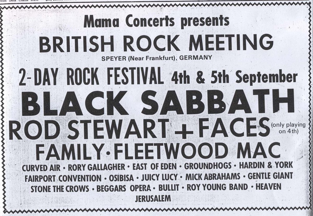 BlackSabbath's tweet photo. Sept 4 &amp; 5, 1971
Speyer, Germany https://t.co/k9WAs0lnDQ