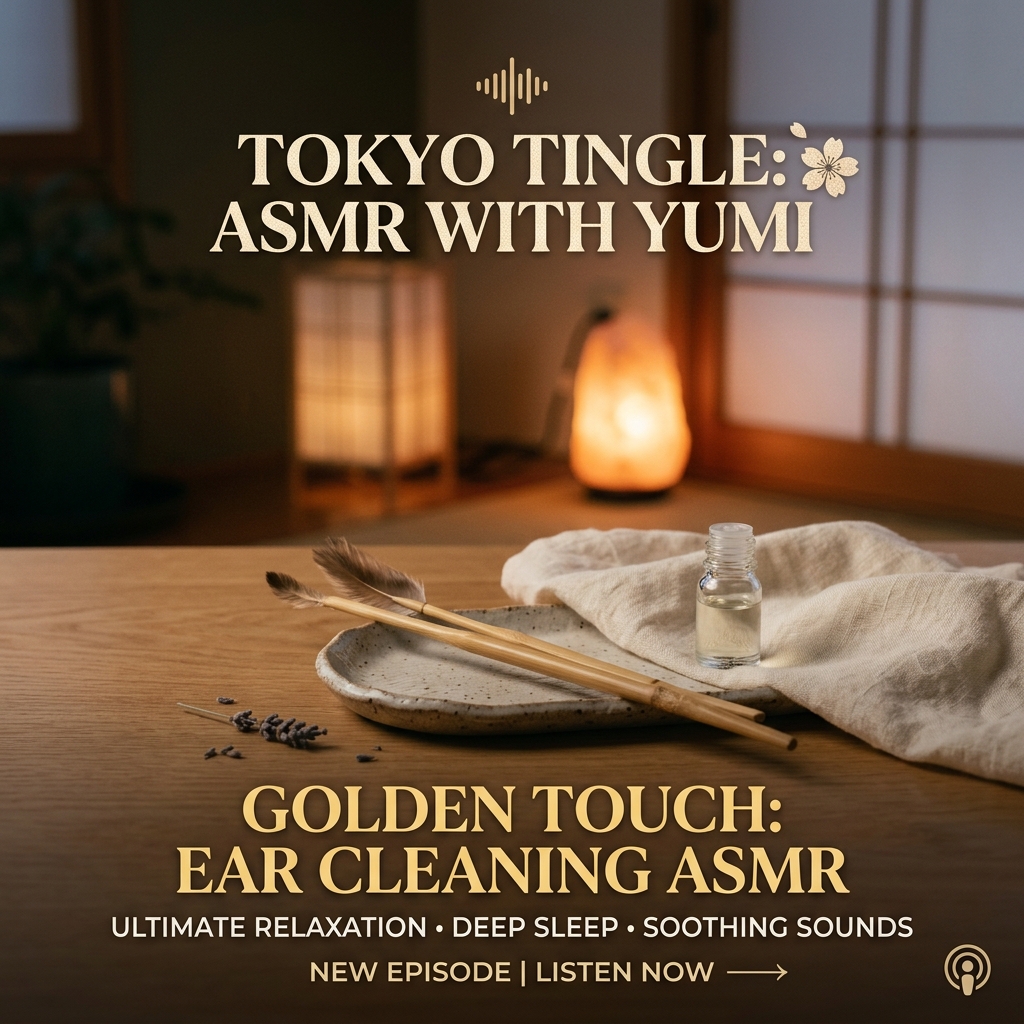 TokyoWith20441's tweet photo. Why are thousands of people tuning into ear cleaning ASMR this week?

In our latest Tokyo Tingle episode, "Golden Touch: Ear Cleaning ASMR," Yumi drops pure relaxation straight into your headphones.

Join the listeners already resetting their focus today https://t.co/vvIz60GHMm