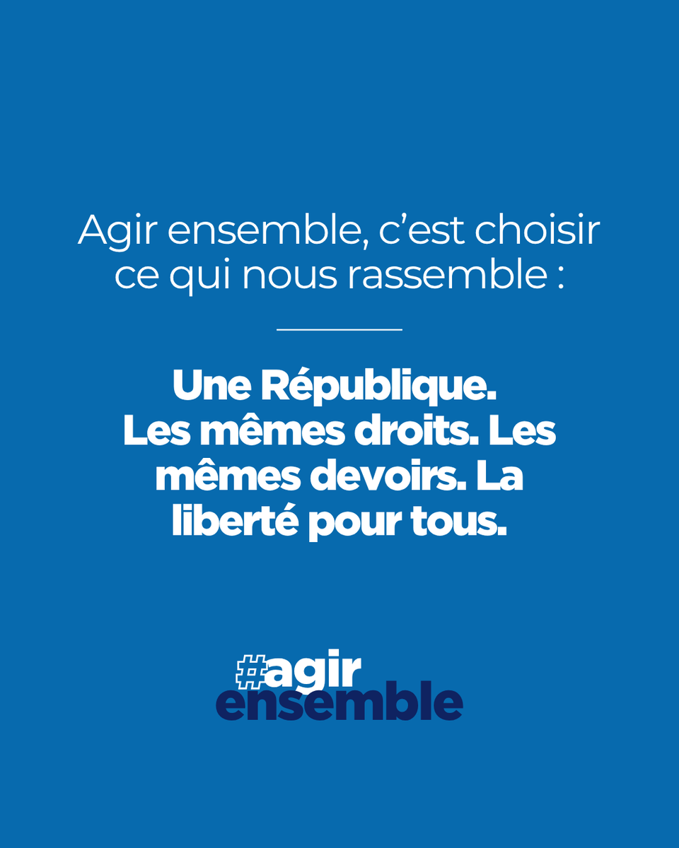 agirensemblefr's tweet photo. VOUS LE PENSEZ. NOUS LE NOMMONS. ENSEMBLE, AGISSONS.

Face aux fractures qui traversent notre société, nous faisons le choix de ce qui nous rassemble : la République, la laïcité, nos libertés et nos valeurs communes.

Transmettre notre histoire et notre culture.
Défendre la laïcité.
Combattre l’islamisme et tous les séparatismes.
Protéger nos libertés fondamentales.
Rassembler tous ceux qui veulent vivre libres, sous les mêmes lois.

Ce ne sont pas de simples principes. 
C’est un combat collectif.

Parce que la République ne se défend pas seulement avec des mots : elle se défend par l’engagement.

Rejoignez Agir Ensemble.
https://t.co/AuHrb2zdas

@ZohraBitan 
#AgirEnsemble #République #Laïcité #Liberté #ValeursRépublicaines