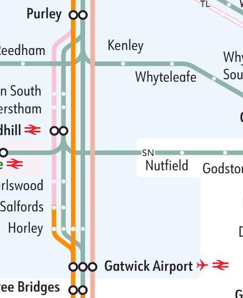 image here showing the main lines of disruption (highlighted in Orange & Red) - This is where you are likely to experience the disruption.