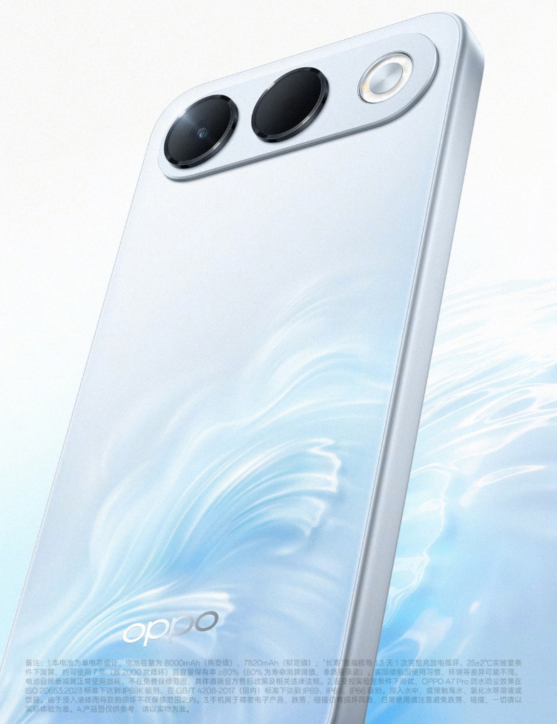 raqamitv's tweet photo. هاتف Oppo A7 Pro قادم ببطارية 8000mAh وشاشة OLED!
تستعد اوبو لإطلاق هاتفها الجديد A7 Pro بمواصفات قوية:
🔹 بطارية 8000mAh
🔹 شاشة OLED
🔹 مقاومة ماء وغبار IP69K
🔹 تصميم خلفي جديد
🔹 نظام ColorOS 16
هل تفضل هاتفًا ببطارية ضخمة أم تصميم أنحف؟ 🤔
#OppoA7Pro https://t.co/5ZTyQ59bjY