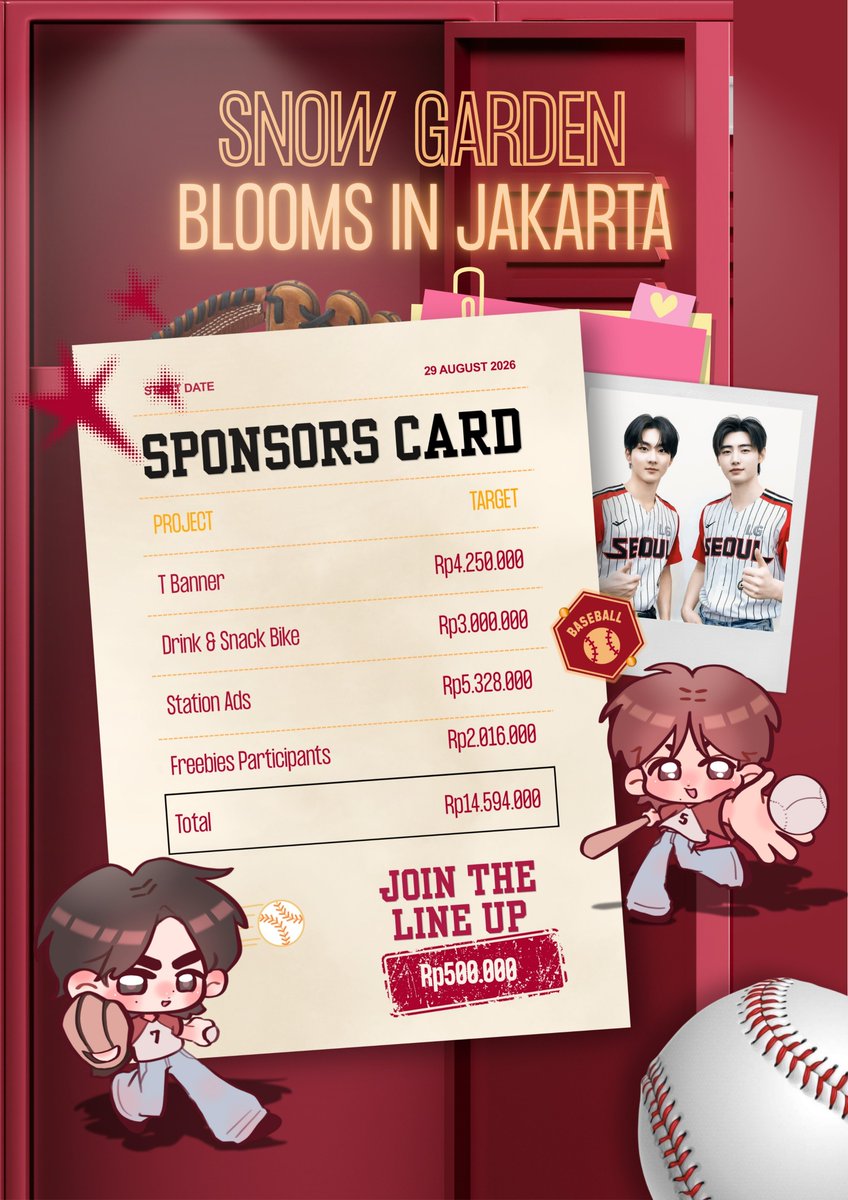 HOONWON_PROJECT's tweet photo. [OPEN SPONSORSHIP] 
⚾️ SNOW GARDEN BLOOMS IN JAKARTA ⚾️

Calling all SungWonist &amp; ENGENE! Yuk jadi bagian sponsor untuk fan project Sunghoon &amp; Jungwon di Jakarta!

Scan QR pada poster atau DM kami untuk info lengkap &amp; detail-nya, ya! 🫶🏻

#SUNGHOON #JUNGWON #SUNGWON #ENHYPEN https://t.co/guiZE3vcgK