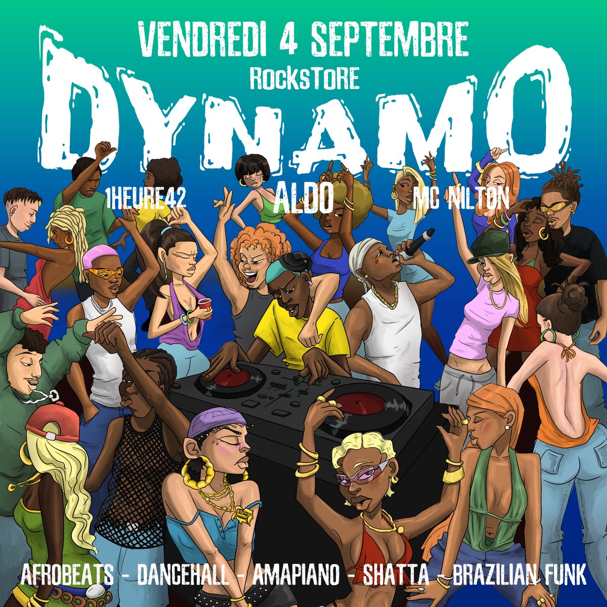 basedmtp's tweet photo. C'est ce soir la DYNAMO au ROCKSTORE ! 

T'as pas encore pris ta place ? 

On se retrouve avec 1HEURE42, ALDO &amp; MC NILTON !!!

Par ici : 🔗 https://t.co/Ih3FancZdu https://t.co/x6ZVsuj1QJ