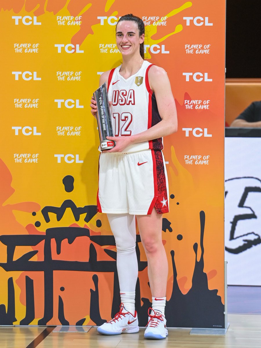 IndianaFever's tweet photo. Player of the Game 😈

Caitlin Clark recorded the most assists (11) by a USA player in their World Cup debut 🪙 https://t.co/AqA74hWsch