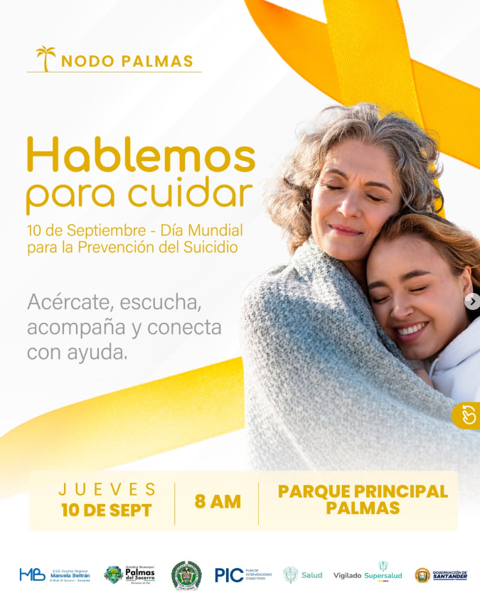 ESEHMB's tweet photo. 💛🎗️ Tu vida importa. Pedir ayuda está bien.

Este 10 de septiembre, acompáñanos en el Día Mundial para la Prevención del Suicidio. 🫂

📍 Parque Principal de Palmas
⏰ 8:00 a. m.
🤝 Aprendamos a escuchar, conectar y acompañar.

#HablemosParaCuidar #TuVidaImporta #SaludMental https://t.co/thxqgEqdWk